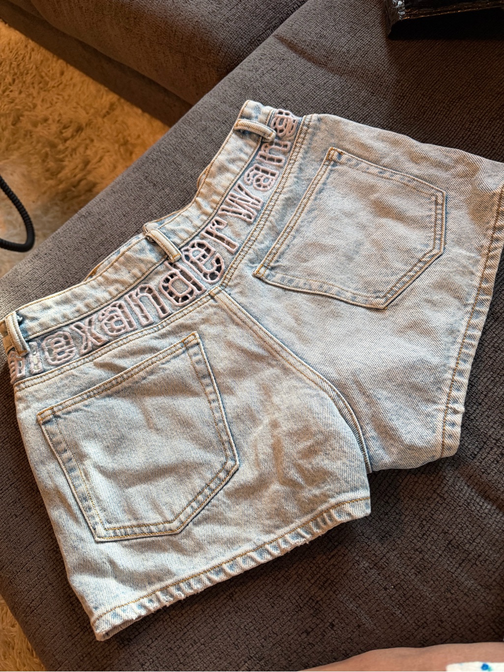 Alexander Wang Light Wash Denim High-Rise Women’s Shorts